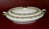 Vintage Penn China Double Handle Lidded Tureen Serving Dish w/ 18kt Gold Trim