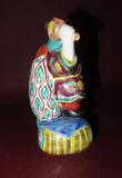 Vintage 6" Tall Japanese Style Hand Painted Buddha Figure on Barrels w/ Mallet