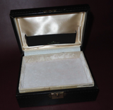 Black 7.5" Babcock Genuine Leather Velvet Lined Flip Lid Jewelry Box - No Key