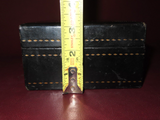 Black 7.5" Babcock Genuine Leather Velvet Lined Flip Lid Jewelry Box - No Key