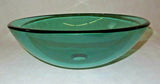 Hand Blown Studio Art Glass Aqua-Blue 16.5" Sink Basin Bowl - Drilled 1.75" Hole