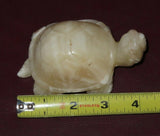 Vintage Collectible 4" Long Hand Carved Onyx Box Turtle Figure Sculpture