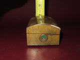 Vintage Hand Enameled 3.5x2.5" Chinese Brass Flip Lid Trinket Box - Sold As-Is