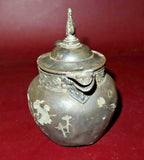 Antique Ornate Small Etched Silverplate Pitcher Teapot - As-Is - Poor Condition