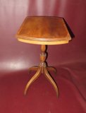 Antique Small Crotch-Cut Mahogany 4-Legged Pedestal Base Occasional End Table