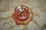 Vintage 5.5" Marigold Carnival Glass Wavy Lip Pedestal Compote Dish