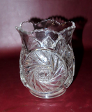 Early 20th Century 5" Tall Clear Star Cut Style Pressed Glass Spooner Vase