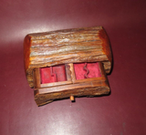 Handmade Wood Log Puzzle Style Single Drawer Jewelry Box - Signed Jeff Trag 1990