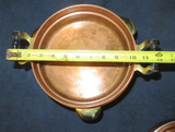 Antique Round 15.5" Copper Double Handled Chafing Warming Dish w/ Burner & Stand