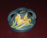 Vintage Roseville Art Pottery Blue Zephyr Lilly Candlestick Holder 1162-2"