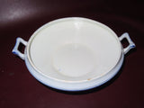 Antique Harrington WH Grindley Co English Flow Blue Porcelain Lidded Tureen Dish