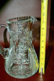 Vintage 9.5" Tall Fine "Crystal Clear" Hand Cut Crystal Pitcher - Made in Poland