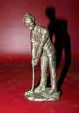 Vintage 5" Tall Solid Bronze Golf Figurine Sculpture of Golfing Man c. 1930