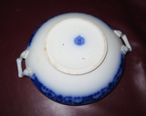 Antique Harrington WH Grindley Co English Flow Blue Porcelain Lidded Tureen Dish