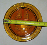 Vintage Tiara Margery Dew See-Saw Pretty Maid Amber Glass Divided Childs Plate