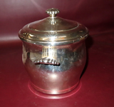 Vintage 8" WM Rogers & Son Paul Revere Glass Lined Silverplate Lidded Ice Bucket