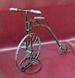 Vintage Reproduction 22" Long Cast Iron Classic Big Wheel Bicycle Model on Stand