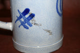Vintage Marzi & Remy 0.5L 6" Tall Echter Blue German Pottery Stein w/ Pewter Lid