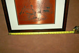 Vintage Les Barnett 1976 Signed Farm Scene Copper Etching in 22x18" Wood Frame