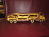 Vintage 1960s Tonka Yellow Pressed Steel Car Carrier Loader Trailer Truck As-Is