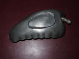 Vintage 8" Long Leaf Shaped Etched Pewter Leaf Bowl Dish