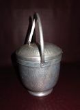 Vintage NASCO 12" Tall 7.5" Italian Dimpled Aluminum Ice Bucket w/ Lid & Handle