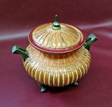 Vintage Southeast Asian Style 8" Tall Hand Woven Rattan Lidded Pot Shape Basket