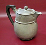 Vintage 6" English Period Pewter 138 Flip-Lid Teapot Pitcher w/ Ebonized Handle