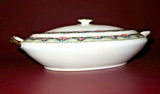 Vintage Penn China Double Handle Lidded Tureen Serving Dish w/ 18kt Gold Trim