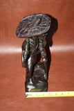 Vintage Hand Carved 13" Tall Chinese Wooden Fisherman Sculpture Figure