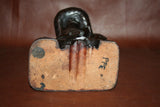 Vintage Hand Carved 13" Tall Chinese Wooden Fisherman Sculpture Figure