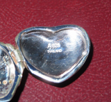 Vintage Sterling Silver & Clear Gemstone Heart Shaped 1" Locket & Chain Necklace