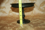 Antique Solid Bronze 8x6" Pedestal Compote Plate w/ Embossed Angel Center Image