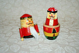 Vintage 5.5" Hand Painted 5-Piece Red Nutcracker Santa Russian Stacking Doll Set