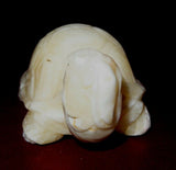 Vintage Collectible 4" Long Hand Carved Onyx Box Turtle Figure Sculpture