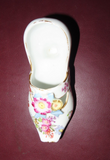 Vintage Meissen Style German 6" Porcelain High Heel Slipper Shoe w/ Floral Decor