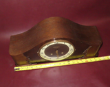 Vintage Goodwin Precision Art Deco Oak Wood Case Camel Back Mantel Clock - As-Is