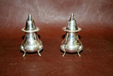 Vintage 3-pc Set - Silverplate on Brass Salt & Pepper Shaker & Tray in Lined Box