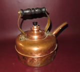 Antique Simplex 7.5" English Solid Copper Lidded Whistling Tea Kettle Pot 423201