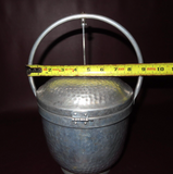 Vintage NASCO 12" Tall 7.5" Italian Dimpled Aluminum Ice Bucket w/ Lid & Handle