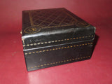 Black 7.5" Babcock Genuine Leather Velvet Lined Flip Lid Jewelry Box - No Key