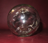 Collectible Large 5" Clear Glass Fishing Net Float - Stamped 20-2-5