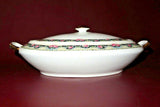 Vintage Penn China Double Handle Lidded Tureen Serving Dish w/ 18kt Gold Trim