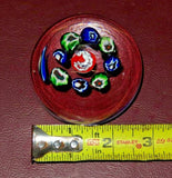 Collectible 2.5" Modern Multi-Color Millefiori Hand Blown Art Glass Paperweight