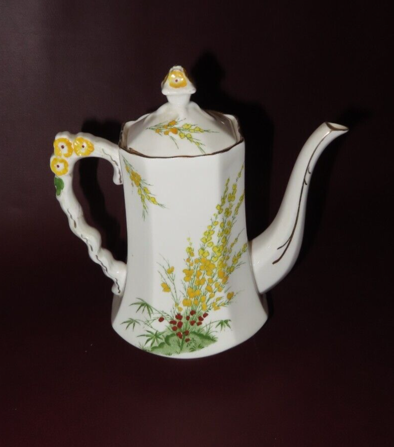 Vintage Royal Stafford "Broom" Fine English Bone China 8" Tall Tea Pot - 787047