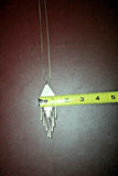 Vintage American Southwest Style 25" Etched Silver Pendant Necklace w/ Tassels