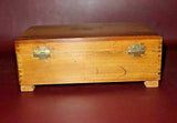 Vintage 10" Footed Flip-Lid Dovetailed Wooden Jewelry Box - Couple & Bench Scene