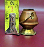 Vintage 1.5" Miniature Copper & Brass Doll Furniture Coal Scuttle Pot w/ Handle