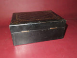 Black 7.5" Babcock Genuine Leather Velvet Lined Flip Lid Jewelry Box - No Key