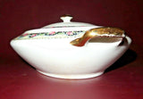 Vintage Penn China Double Handle Lidded Tureen Serving Dish w/ 18kt Gold Trim